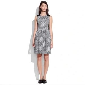MADEWELL DIAMOND JACQUARD BLACK & WHITE GEO PRINT DRESS SLEEVELESS